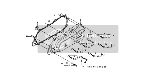 Honda SJ100 1999 Left Carter Cover voor een 1999 Honda SJ100